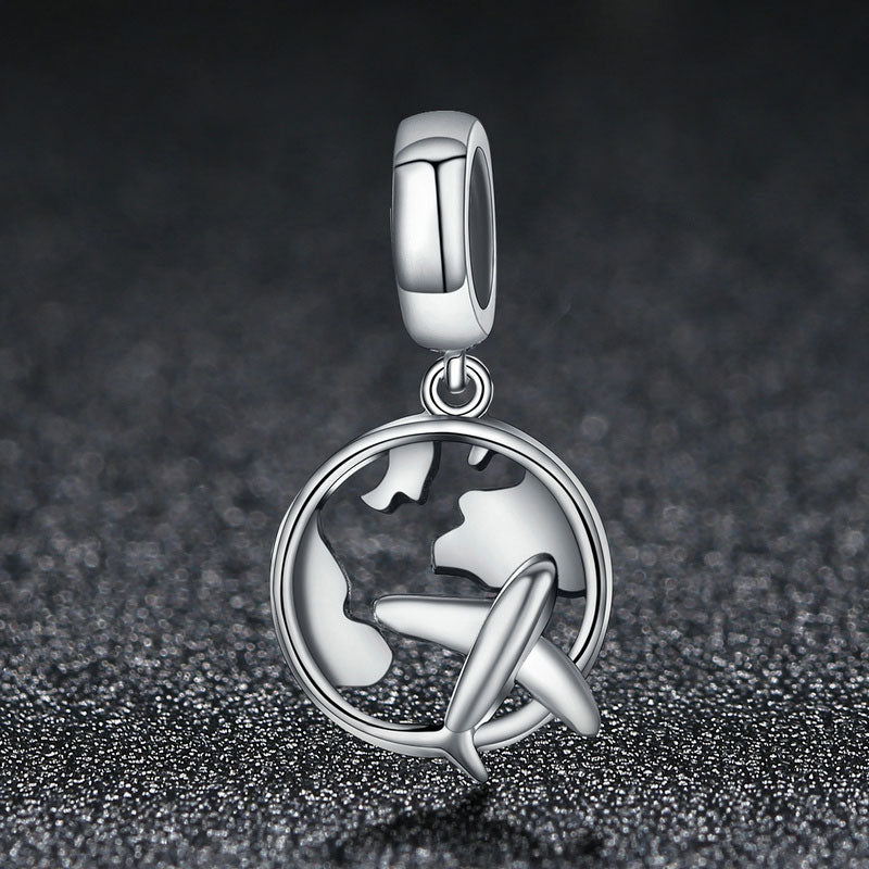 Airplane Travel Charm in 925 Sterling Silver - Aspect Jewellery