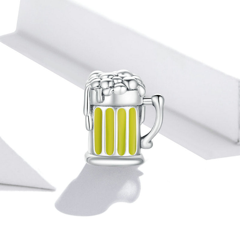 Beer Bead Charm in 925 Sterling Silver - Aspect Jewellery