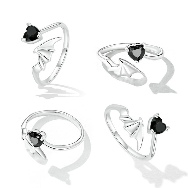 Black Heart Jewellery Set in Sterling Silver- Aspect Jewellery