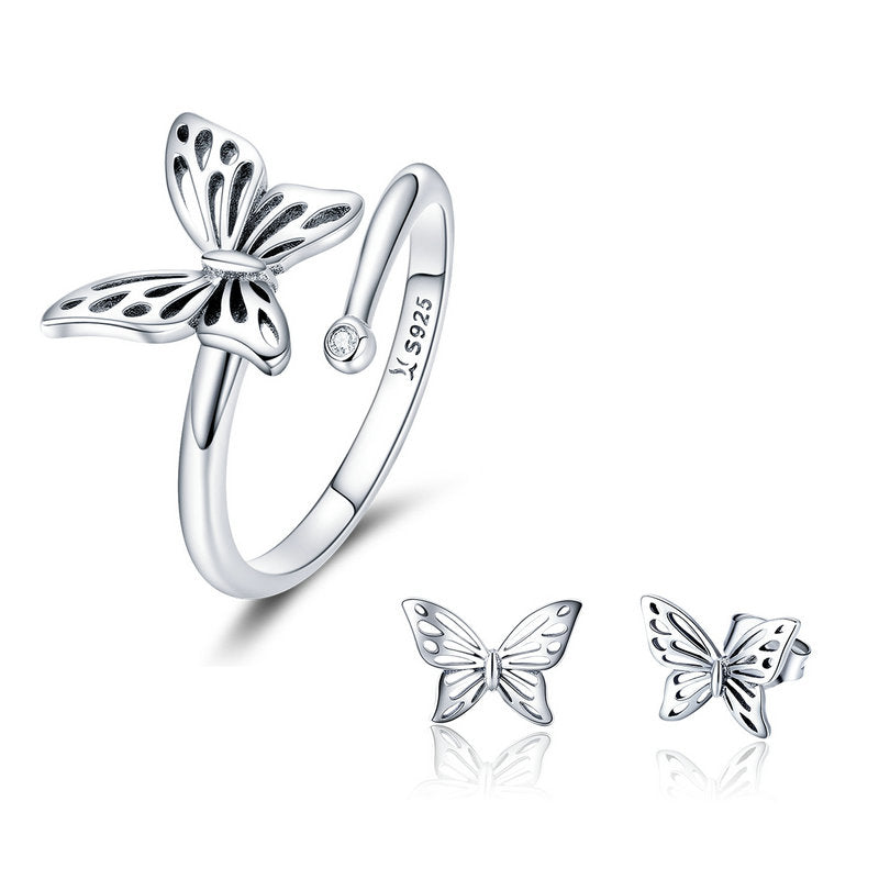 Butterfly Jewellery Set in Sterling Silver - Aspect Jewellery