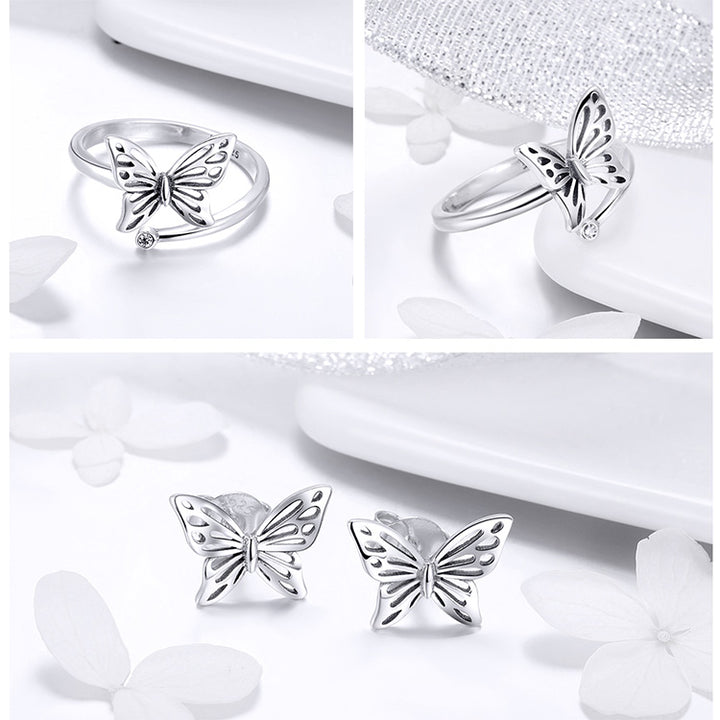 Butterfly Jewellery Set in Sterling Silver - Aspect Jewellery