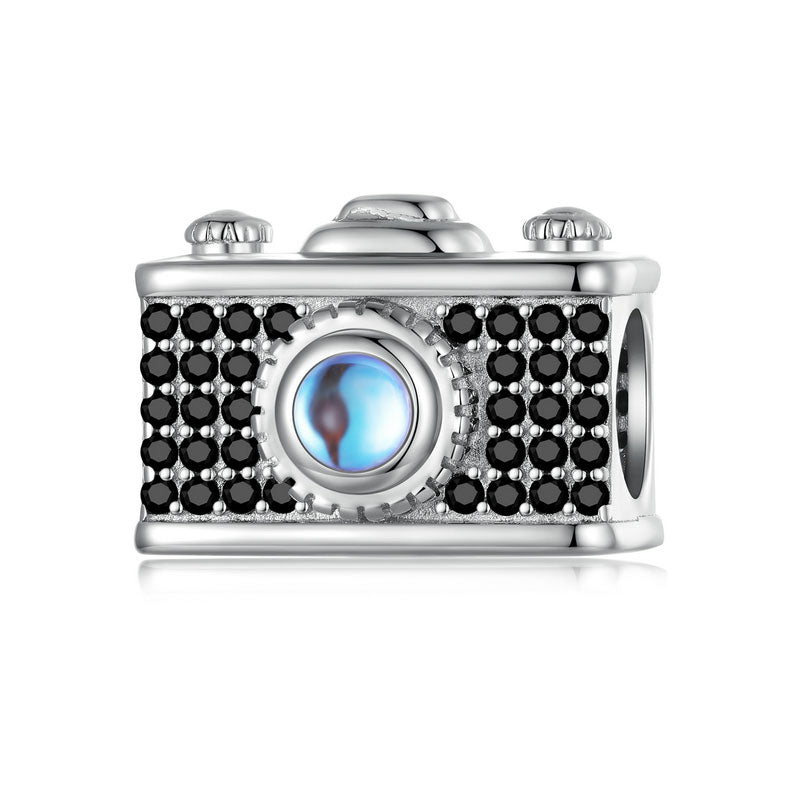 Camera Cubic Zirconia Photo Charm in 925 Sterling Silver - Aspect Jewellery