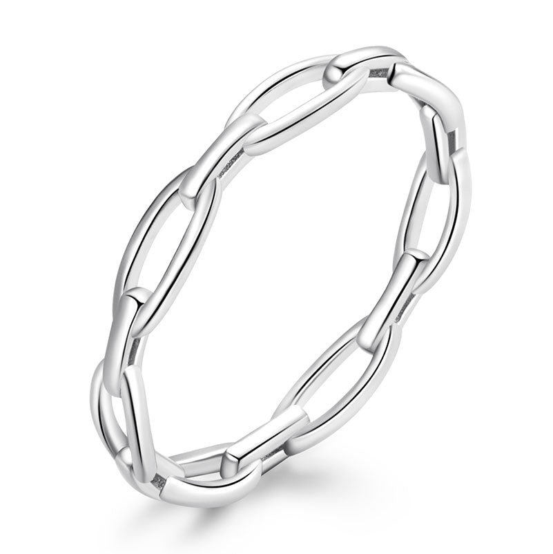 Chain Link Ring Sterling Silver - Aspect Jewellery#color_silver