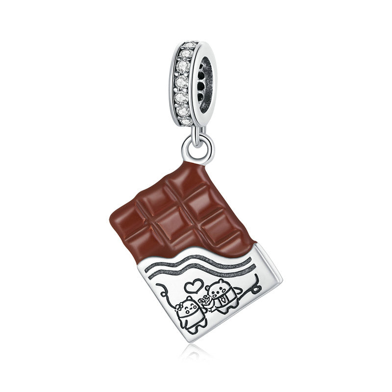 Chocolate Bar Dangle Charm in 925 Sterling Silver - Aspect Jewellery