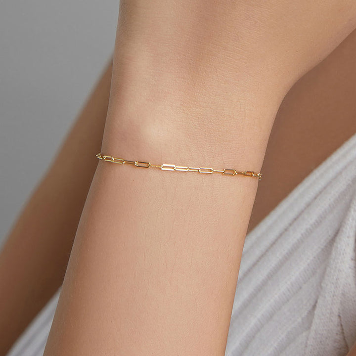 Classic Cable Chain Bracelet in 925 Sterling Silver - Aspect Jewellery#color_gold