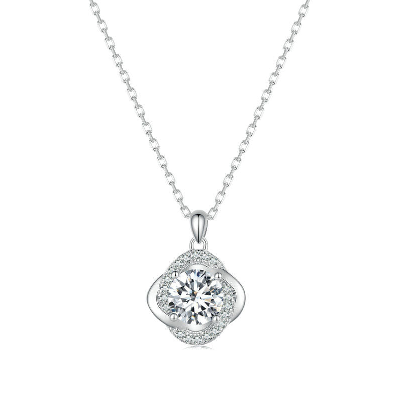 Clover Diamond Moissanite Necklace 1CT D Color VVS1 - Aspect Jewellery