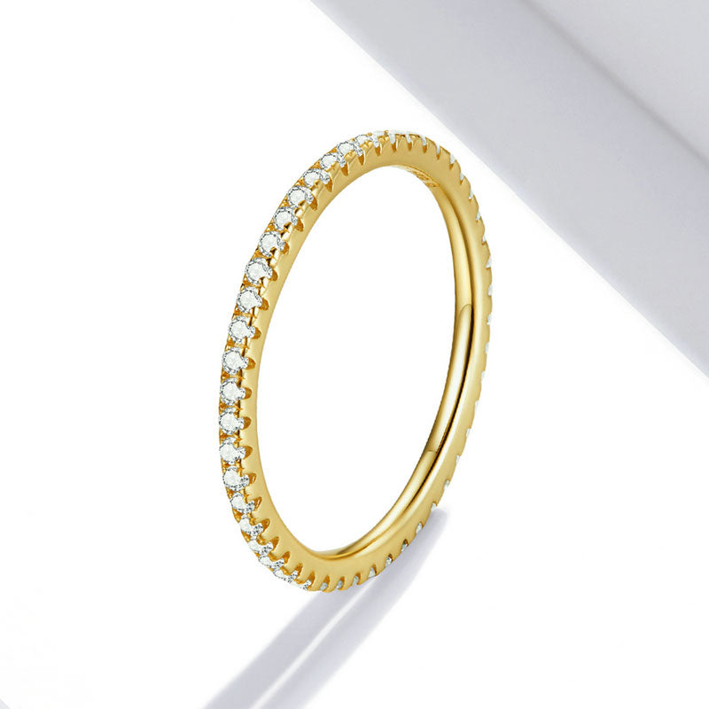 Crystal Band Ring in Sterling Silver - Aspect Jewellery#color_gold