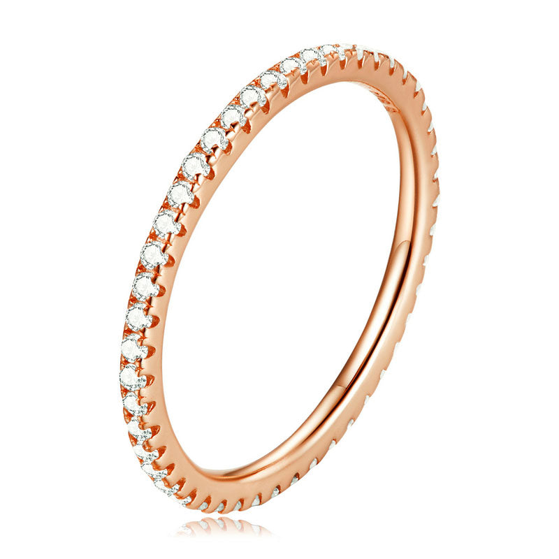 Crystal Band Ring in Sterling Silver - Aspect Jewellery#color_rose-gold