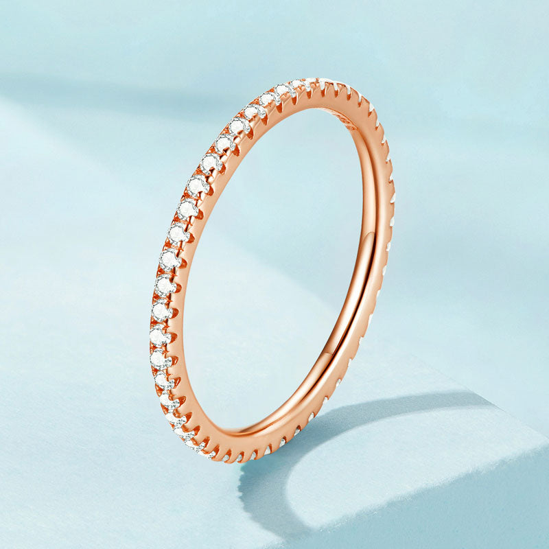 Crystal Band Ring in Sterling Silver - Aspect Jewellery#color_rose-gold