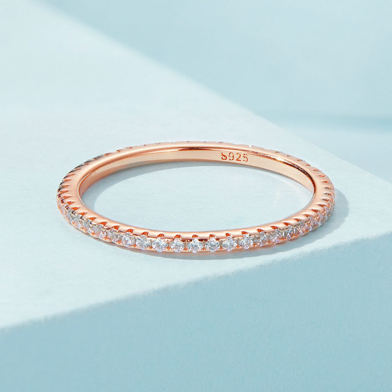 Crystal Band Ring in Sterling Silver - Aspect Jewellery#color_rose-gold