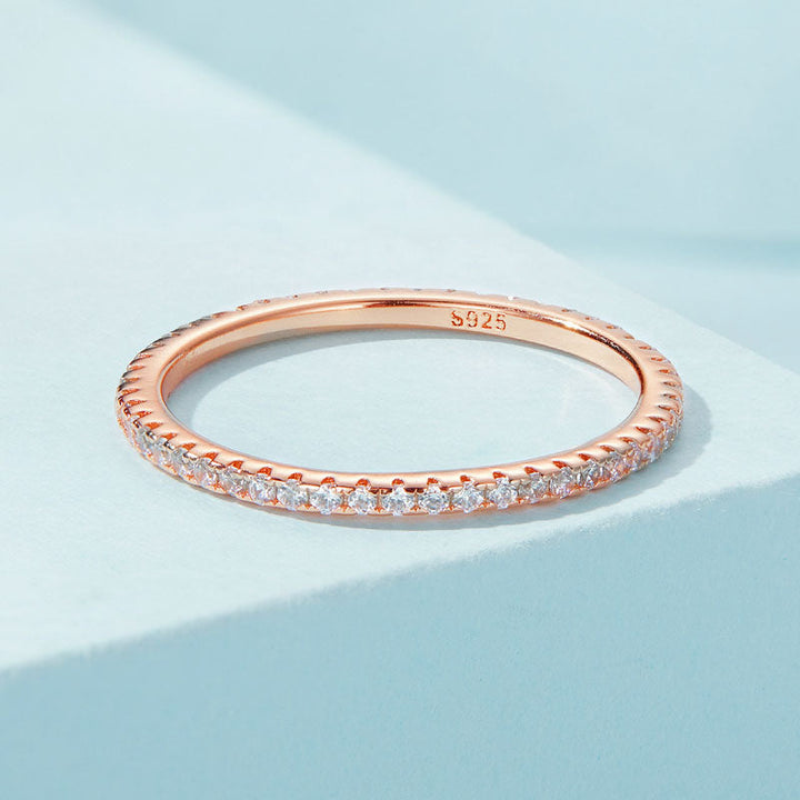 Crystal Band Ring in Sterling Silver - Aspect Jewellery#color_rose-gold