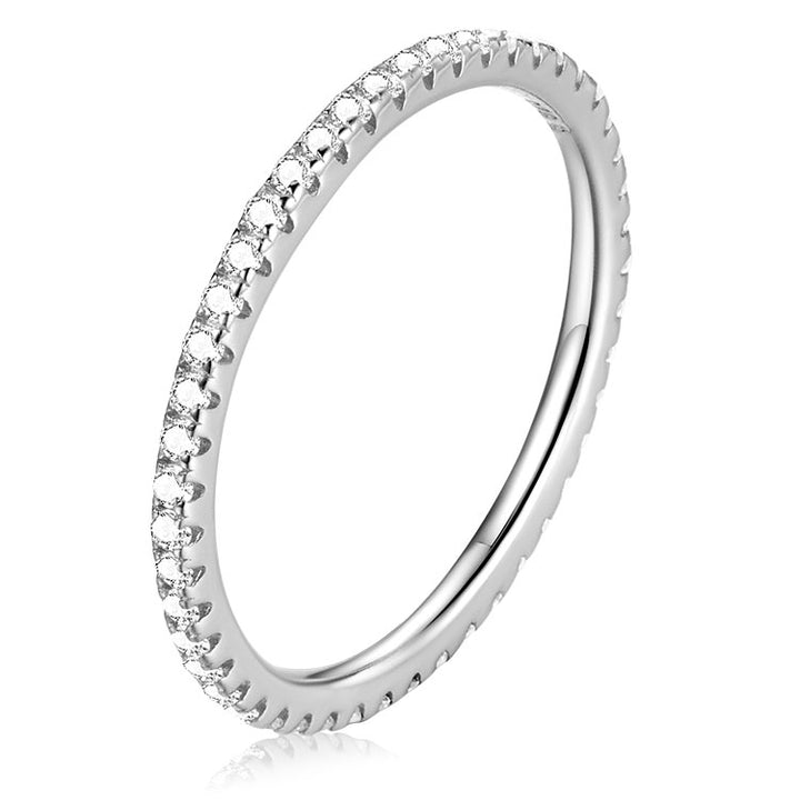 Crystal Band Ring in Sterling Silver - Aspect Jewellery#color_silver