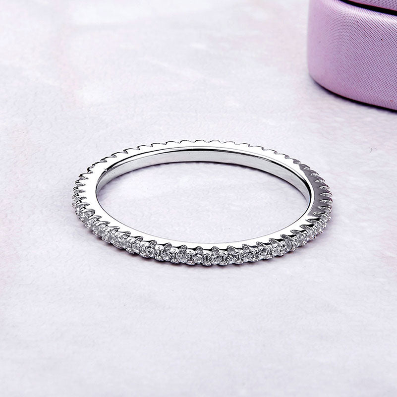 Crystal Band Ring in Sterling Silver - Aspect Jewellery#color_silver