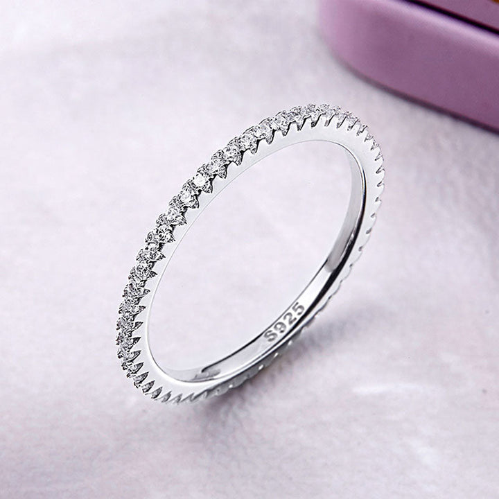 Crystal Band Ring in Sterling Silver - Aspect Jewellery#color_silver