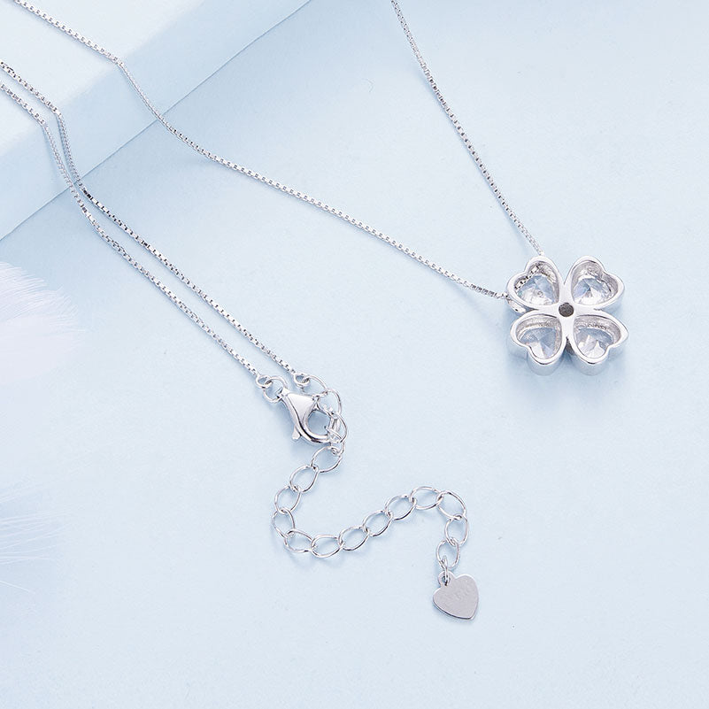 Crystal Clover Necklace in 925 Sterling Silver - Aspect Jewellery