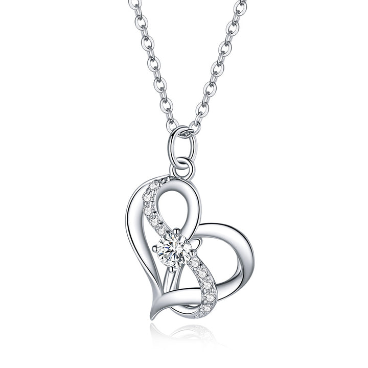 Symbolic Crystal Heart Necklace in 925 Sterling Silver - Aspect Jewellery