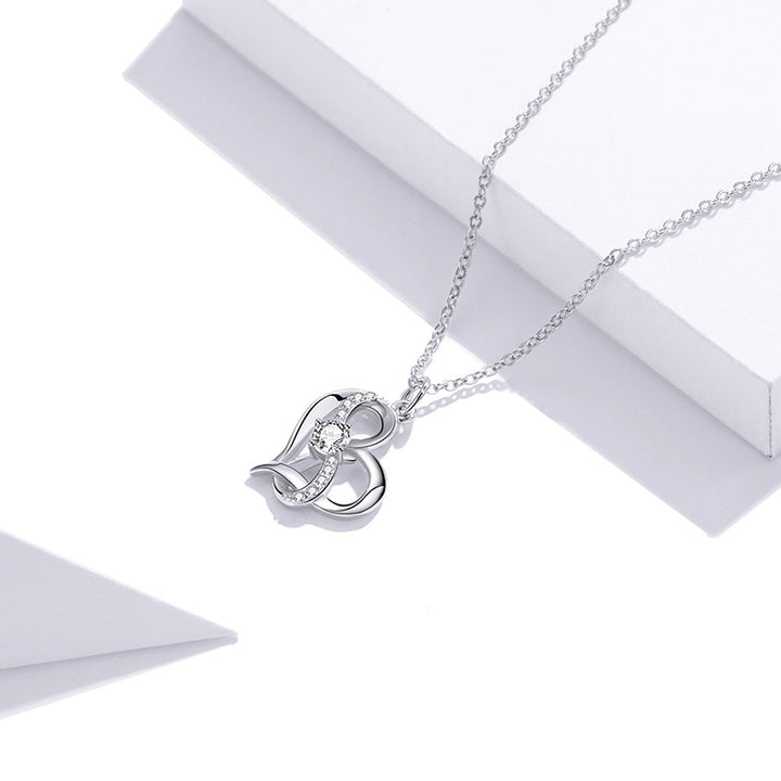 Symbolic Crystal Heart Necklace in 925 Sterling Silver - Aspect Jewellery