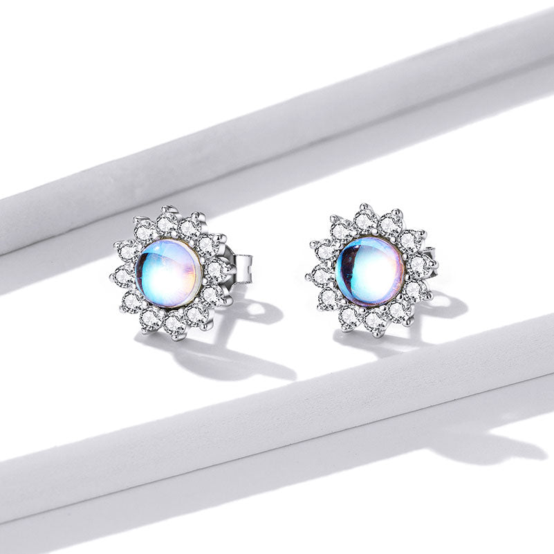 Sparkling Crystals Daisy Fine Earrings in 925 Sterling Silver - Aspect Jewellery