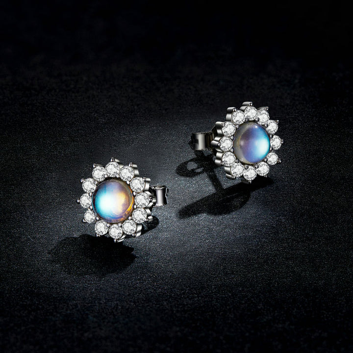 Sparkling Crystals Daisy Fine Earrings in 925 Sterling Silver - Aspect Jewellery