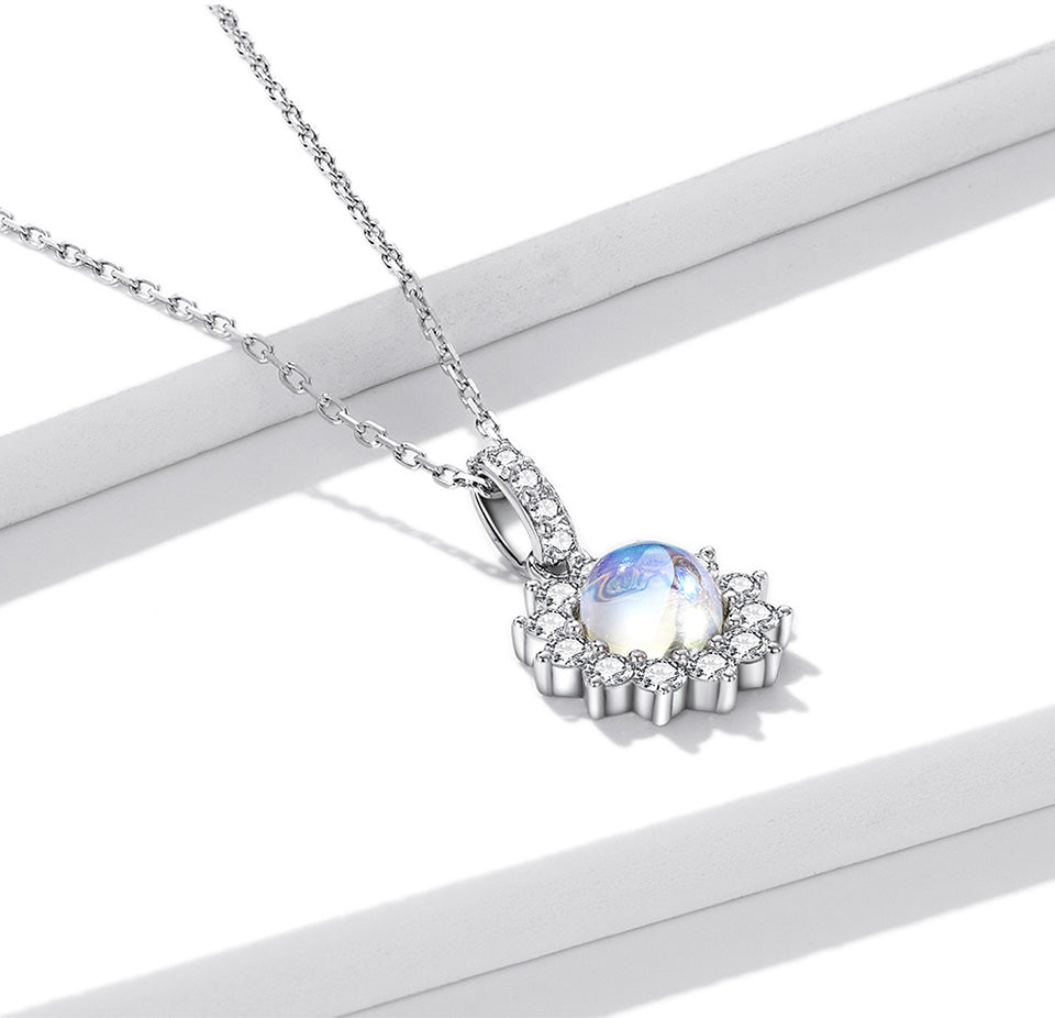 Sparkling Crystals Daisy Necklace in Sterling Silver - Aspect Jewellery