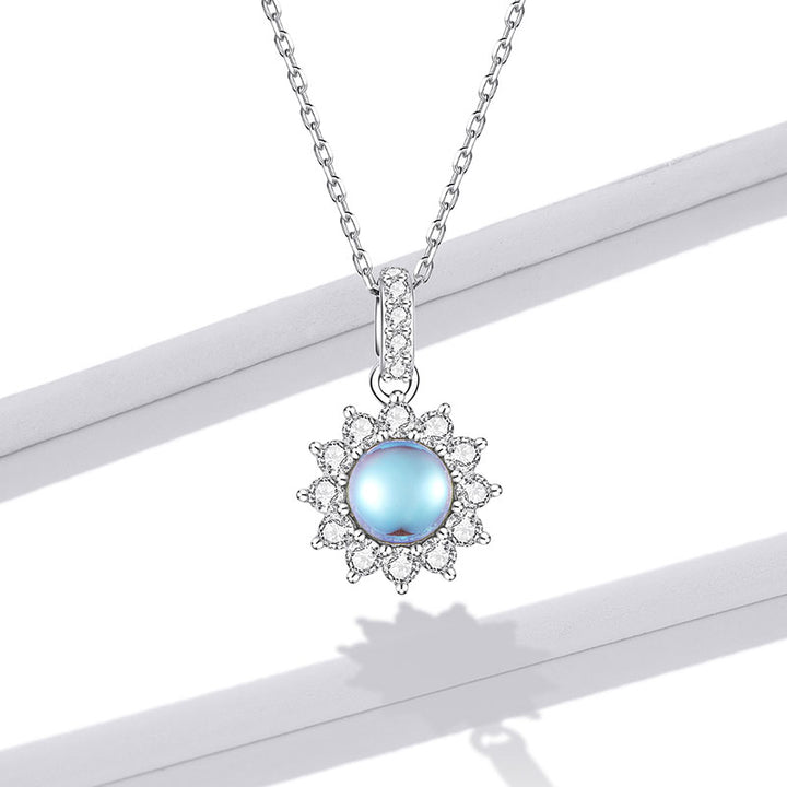 Sparkling Crystals Daisy Necklace in Sterling Silver - Aspect Jewellery