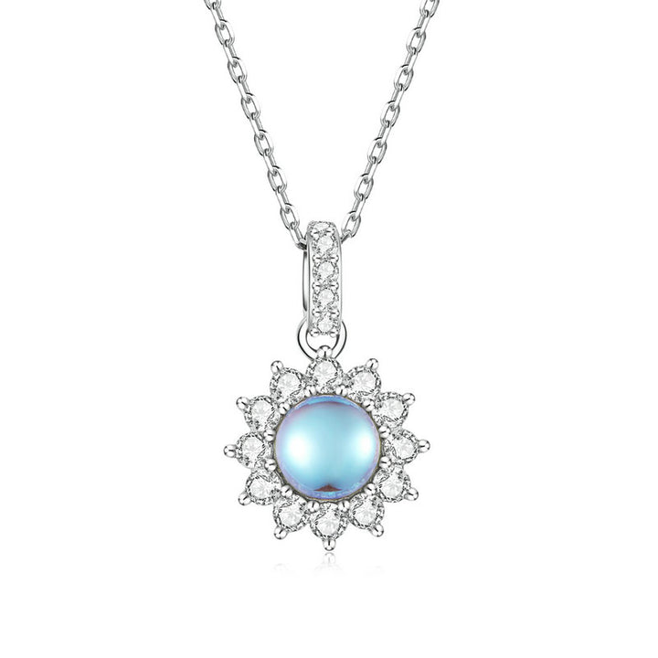 Sparkling Crystals Daisy Necklace in Sterling Silver - Aspect Jewellery