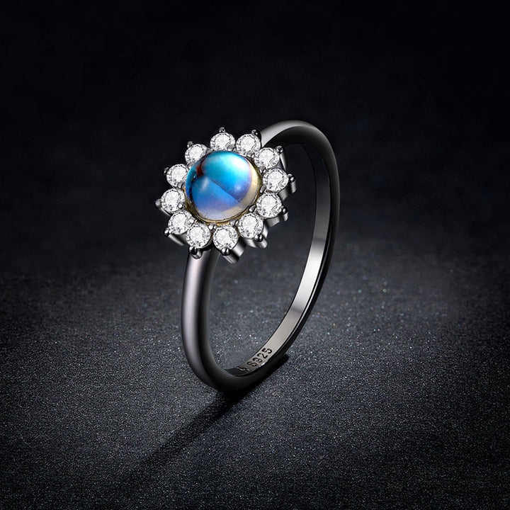 Sparkling Crystals Daisy Ring in 925 Sterling Silver - Aspect Jewellery