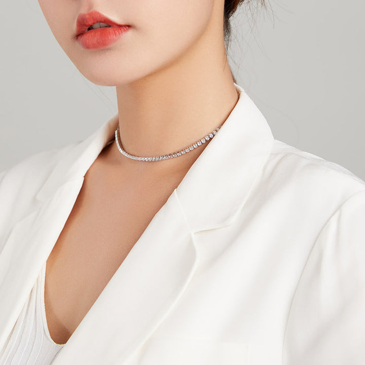 Tennis Choker Necklace in 925 Sterling Silver - Aspect Jewellery