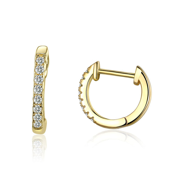 Cuff Earrings Huggie Studs In 925 Sterling Silver - Aspect Jewellery#color_gold