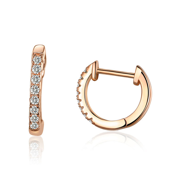 Cuff Earrings Huggie Studs In 925 Sterling Silver - Aspect Jewellery#color_rose-gold