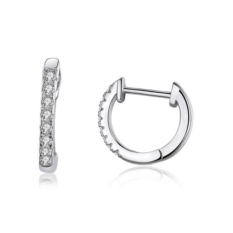 Cuff Earrings Huggie Studs In 925 Sterling Silver - Aspect Jewellery#color_silver