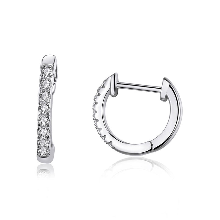 Cuff Earrings Huggie Studs In 925 Sterling Silver - Aspect Jewellery#color_silver