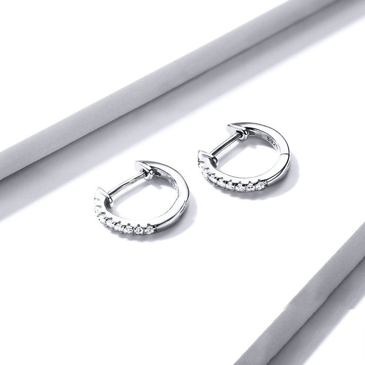 Cuff Earrings Huggie Studs In 925 Sterling Silver - Aspect Jewellery#color_silver