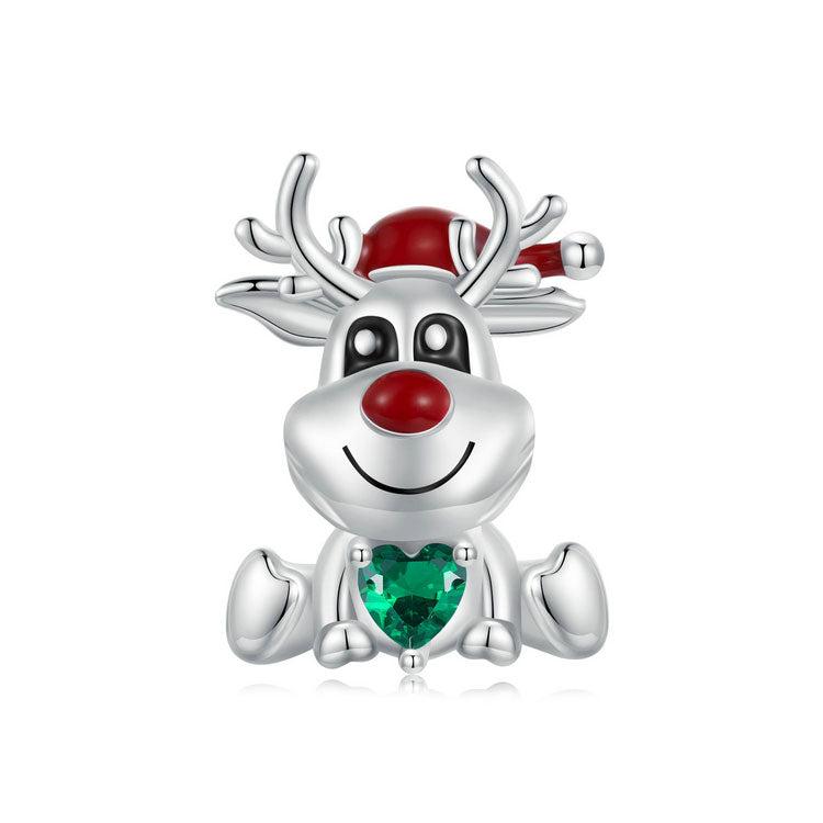 Cute Reindeer Festive Christmas Charm in 925 Sterling Silver - Aspect Jewellery