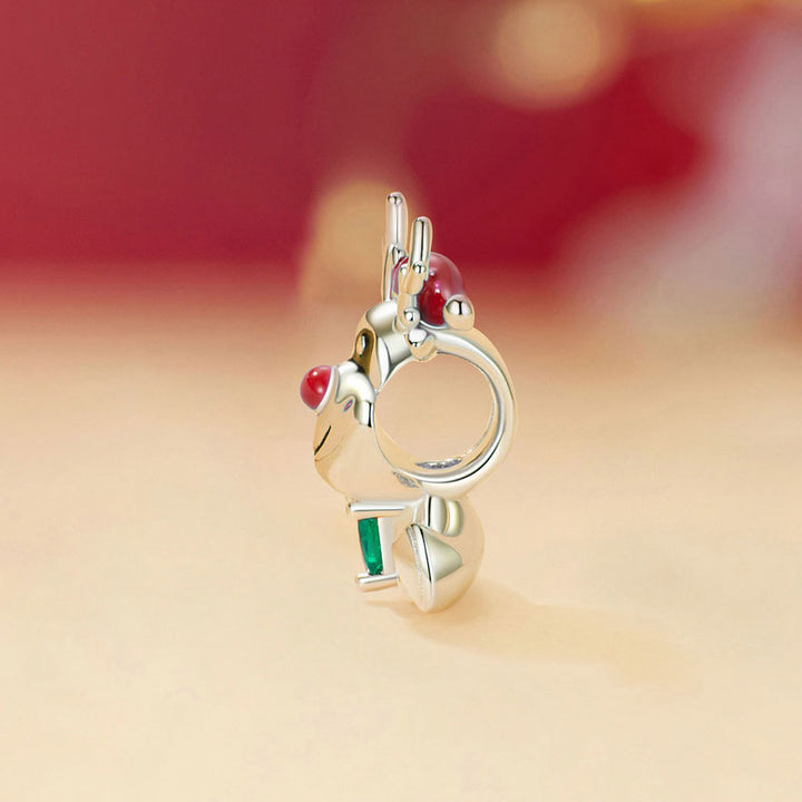 Cute Reindeer Festive Christmas Charm in 925 Sterling Silver - Aspect Jewellery