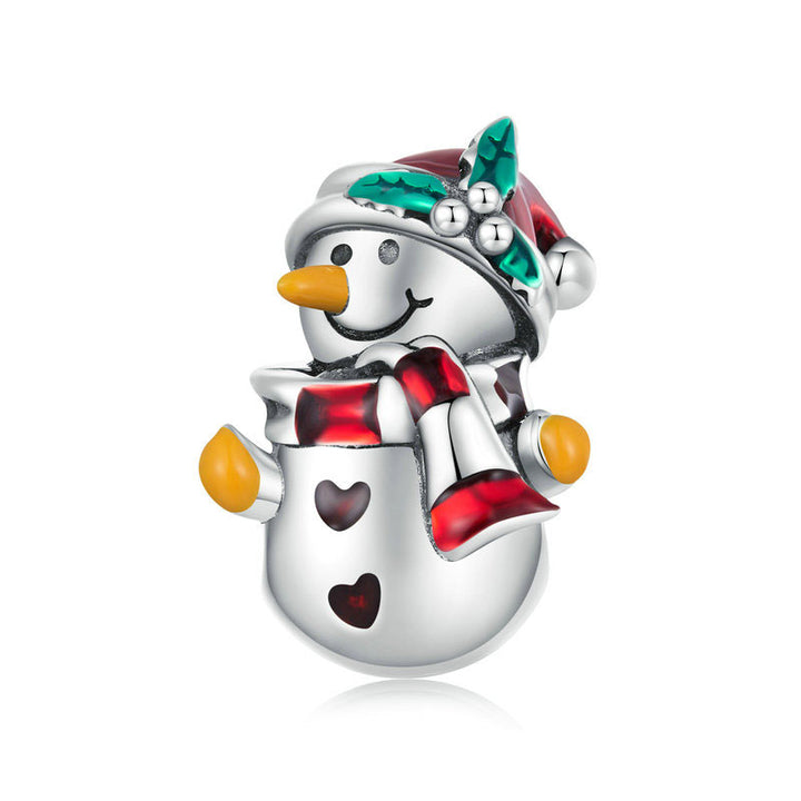 Cute Snowman Christmas Charm in 925 Sterling Silver - Aspect Jewellery