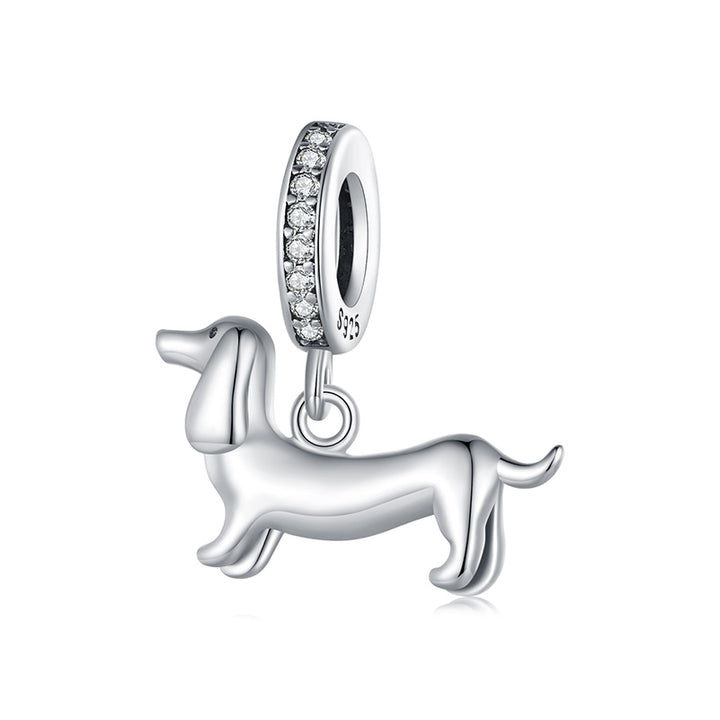 Dachshund Dog Charm in 925 Sterling Silver - Aspect Jewellery