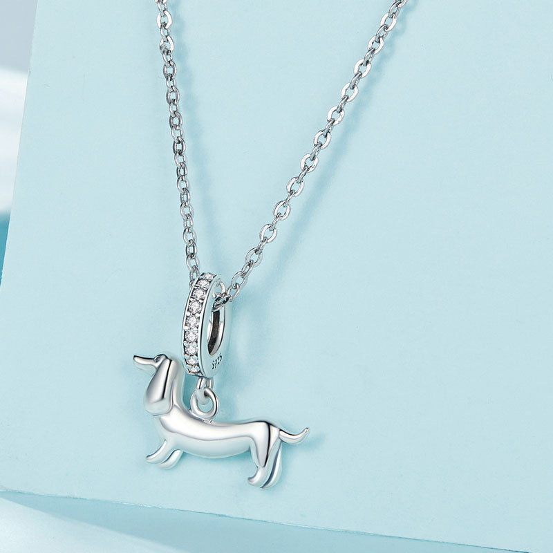 Dachshund Dog Charm in 925 Sterling Silver