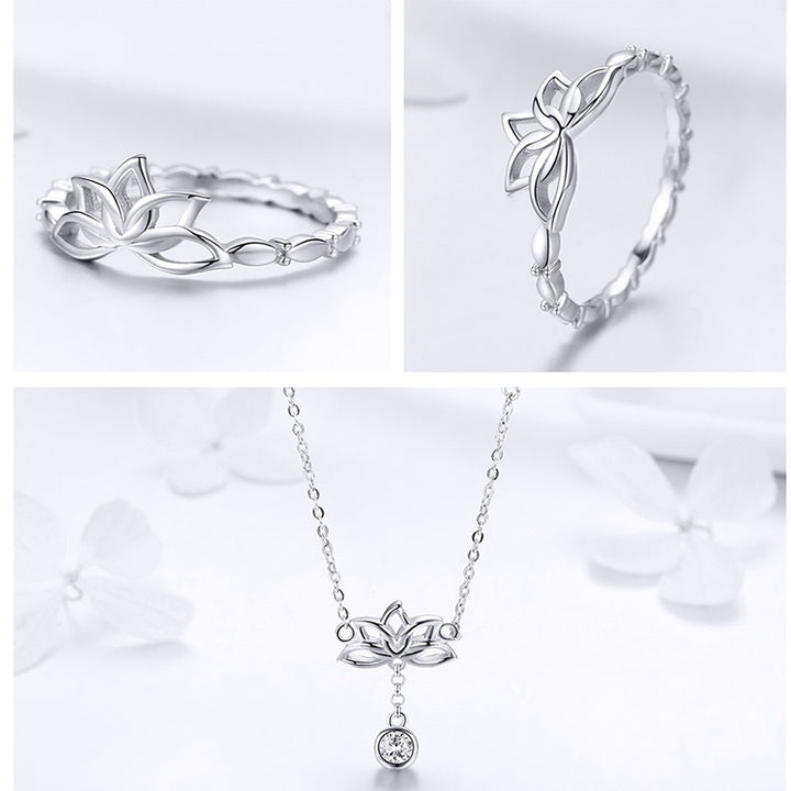 Delicate Flower Wedding Jewellery Set in Sterling Silver - Aspect Jewellery