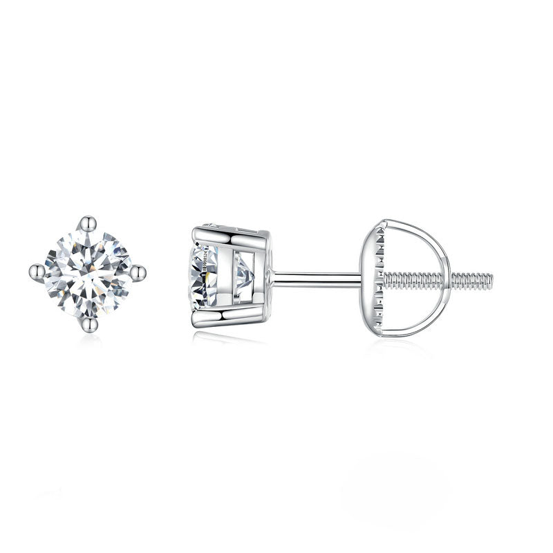 Diamond Moissanite Stud Earrings 0.5CT D Color VVS1 EX - Aspect Jewellery