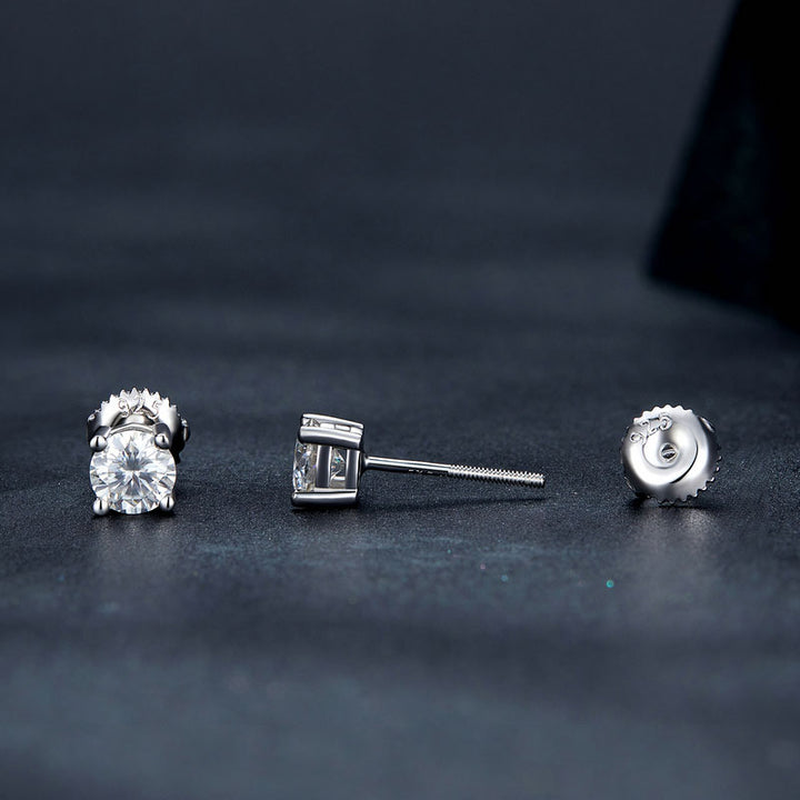 Diamond Moissanite Stud Earrings 0.5CT D Color VVS1 EX - Aspect Jewellery