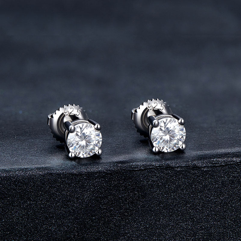 Diamond Moissanite Stud Earrings 0.5CT D Color VVS1 EX - Aspect Jewellery