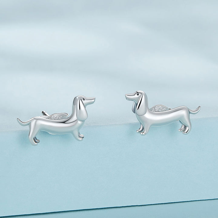 Dachshund Sausage Dog Jewellery Set in Sterling Silver - Aspect Jewellery