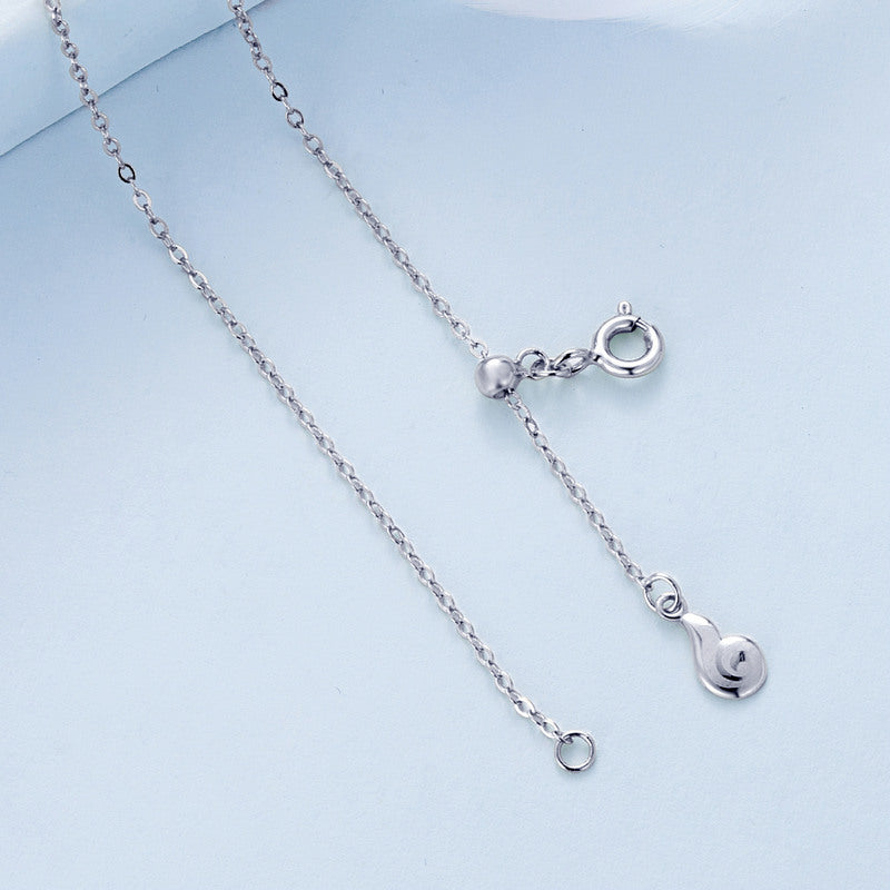 Double Layer Heart Necklace in 925 Sterling Silver Platinum Plated - Aspect Jewellery#color_silver