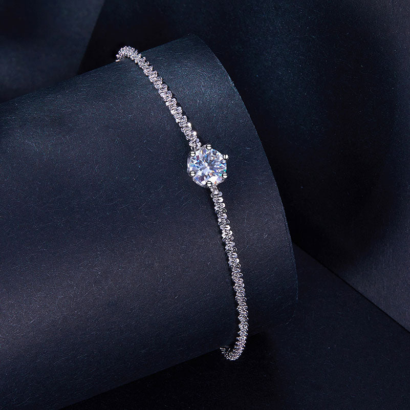 Elegant Diamond Moissanite Silver Bracelet 1.0CT D Color VVS1 EX - Aspect Jewellery