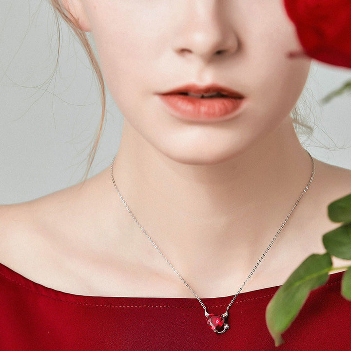 Evil Red Heart Necklace in 925 Sterling Silver - Aspect Jewellery