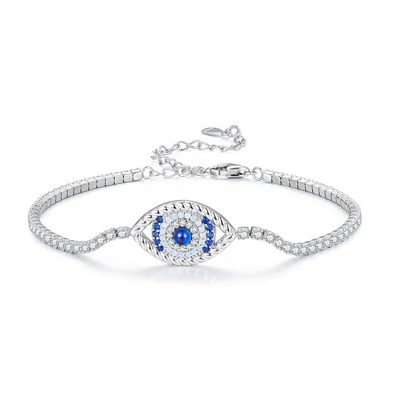 Blue Eye Tennis Bracelet in 925 Sterling Silver - Aspect Jewellery