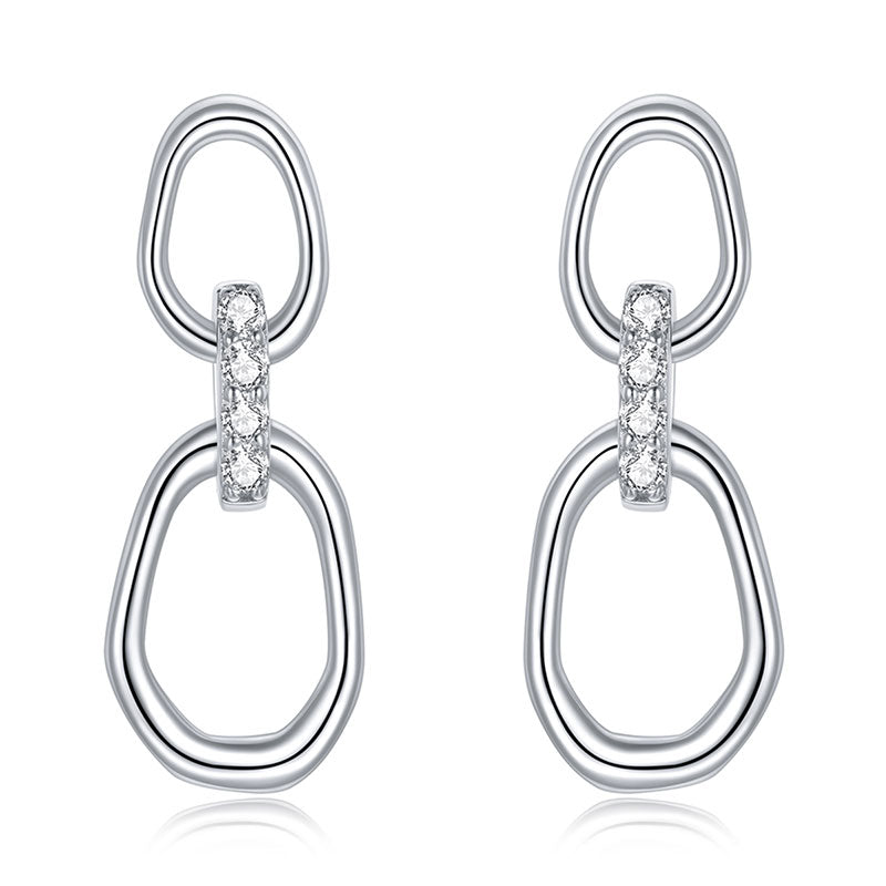 Cubic Zirconia Geometric Earrings in 925 Sterling Silver - Aspect Jewellery