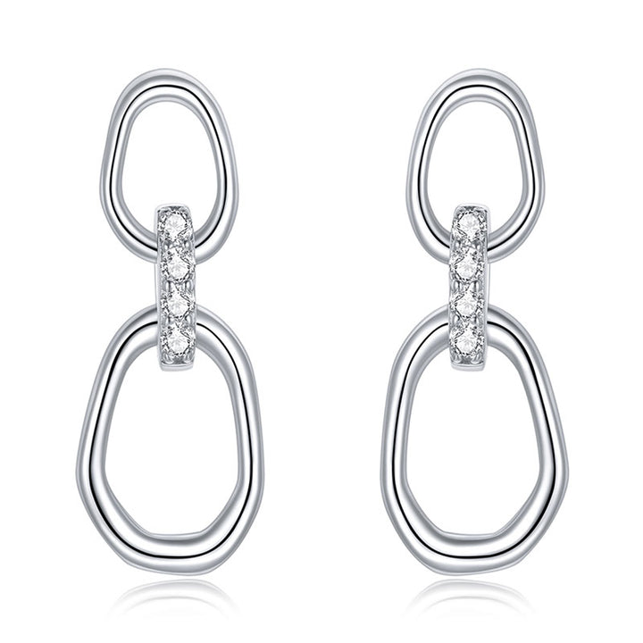 Cubic Zirconia Geometric Earrings in 925 Sterling Silver - Aspect Jewellery