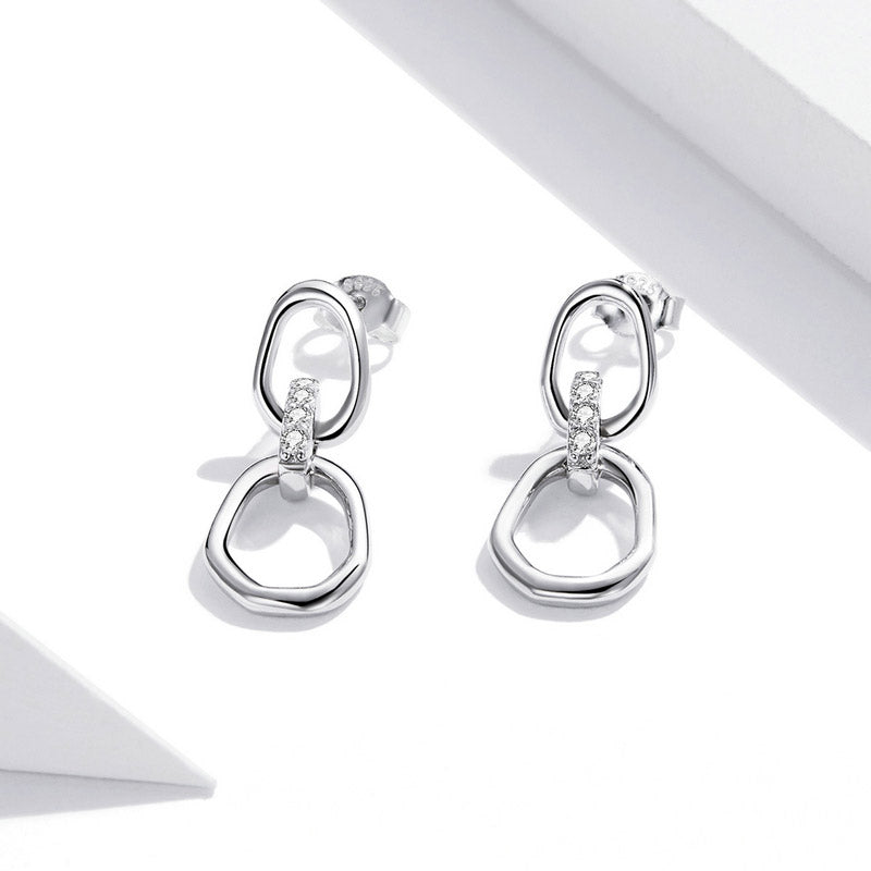 Cubic Zirconia Geometric Earrings in 925 Sterling Silver - Aspect Jewellery